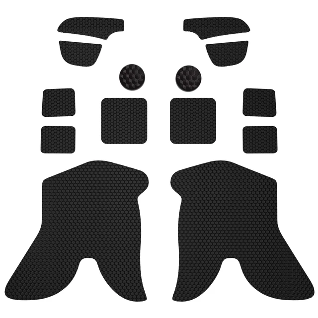 Alt view image 2 of 7 - PlayVital Professional Textured Soft Rubber Pads Handle Grips for Steam Deck LCD & OLED, Trackpads Skin Grip Enhancement Back Button Protective Stickers Set with Thumb Caps - Honeycomb Textured Black