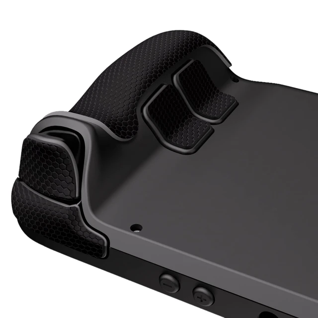 Alt view image 6 of 7 - PlayVital Professional Textured Soft Rubber Pads Handle Grips for Steam Deck LCD & OLED, Trackpads Skin Grip Enhancement Back Button Protective Stickers Set with Thumb Caps - Honeycomb Textured Black