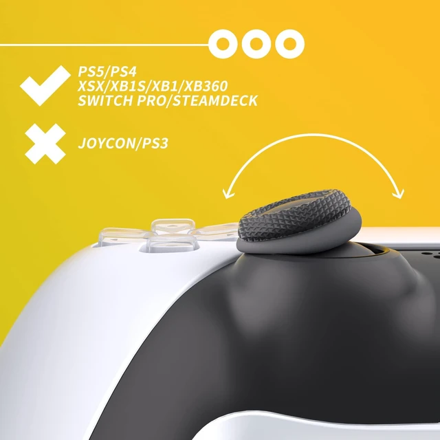 Alt view image 3 of 7 - PlayVital 6 Pack Silicone Precision Rings for PS5, for PS4, for Xbox Series X/S, Xbox One, Xbox 360, for Switch 2 Pro, for Steam Deck - Aim Assist Target Motion Control, Gray & Black & White