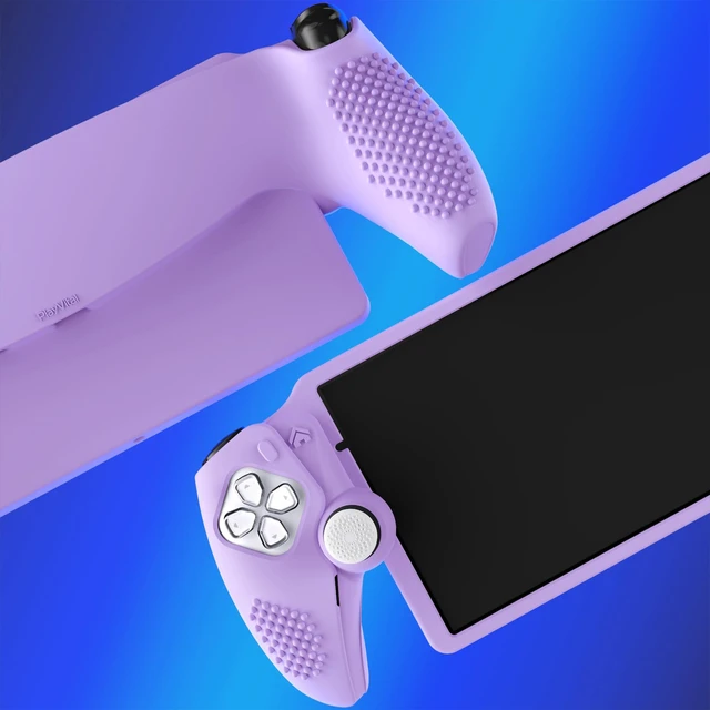 Alt view image 2 of 7 - PlayVital Design for PS Portal Silicone Protective Case with Thumb Grips Enhanced Grip Comfort | Anti-Slip 3D Studded Design | Full Protection Mauve Purple