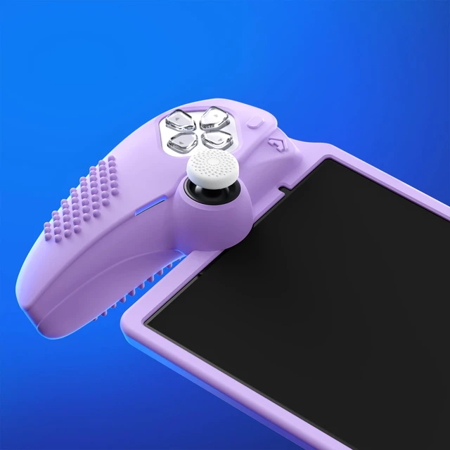 Alt view image 3 of 7 - PlayVital Design for PS Portal Silicone Protective Case with Thumb Grips Enhanced Grip Comfort | Anti-Slip 3D Studded Design | Full Protection Mauve Purple