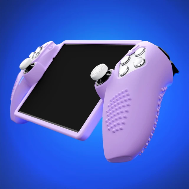 Alt view image 6 of 7 - PlayVital Design for PS Portal Silicone Protective Case with Thumb Grips Enhanced Grip Comfort | Anti-Slip 3D Studded Design | Full Protection Mauve Purple
