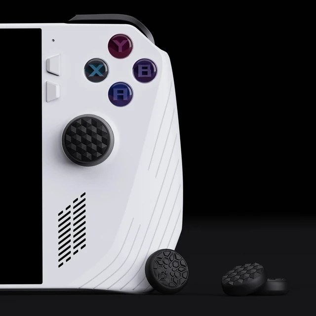 Alt view image 4 of 7 - PlayVital Black Thumbsticks Grips Caps for ROG Ally, Silicone Thumb Grips Joystick Caps Accessories for ROG Ally - Diamond Grain & Crack Bomb Design