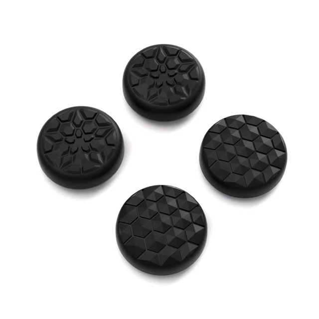 Alt view image 2 of 7 - PlayVital Black Thumbsticks Grips Caps for ROG Ally, Silicone Thumb Grips Joystick Caps Accessories for ROG Ally - Diamond Grain & Crack Bomb Design