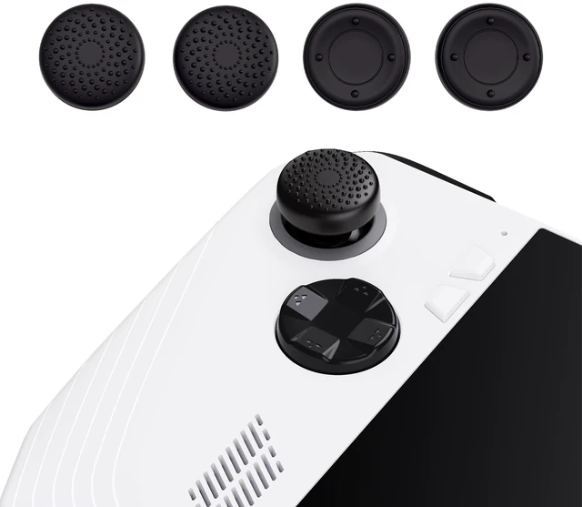Main image of PlayVital Black Thumbsticks Grips Caps for ROG Ally, Accessories Silicone Thumb Grips Joystick Caps for ROG Ally - Raised Dots & Studded Design