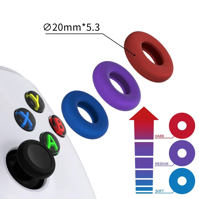 Alt view image 2 of 7 - PlayVital 6 Pack Silicone Precision Rings for PS5, for PS4, for Xbox Series X/S, Xbox One, Xbox 360, for Switch 2 Pro, for Steam Deck - 3 Different Strengths, Aim Assist Target Motion Control Rings