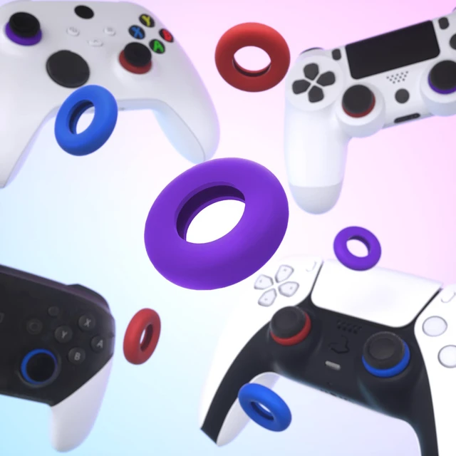 Alt view image 5 of 7 - PlayVital 6 Pack Silicone Precision Rings for PS5, for PS4, for Xbox Series X/S, Xbox One, Xbox 360, for Switch 2 Pro, for Steam Deck - 3 Different Strengths, Aim Assist Target Motion Control Rings