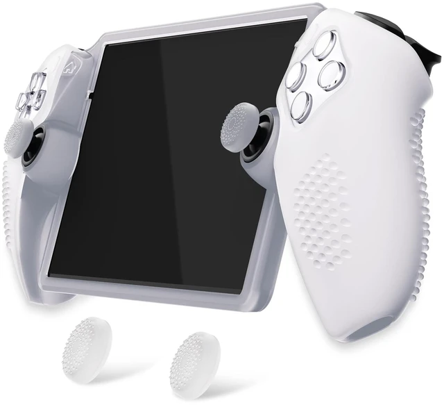 Main image of PlayVital Design for PS Portal Silicone Protective Case with Thumb Grips Enhanced Grip Comfort | Anti-Slip 3D Studded Design | Full Protection | Perfect Fit - Clear White