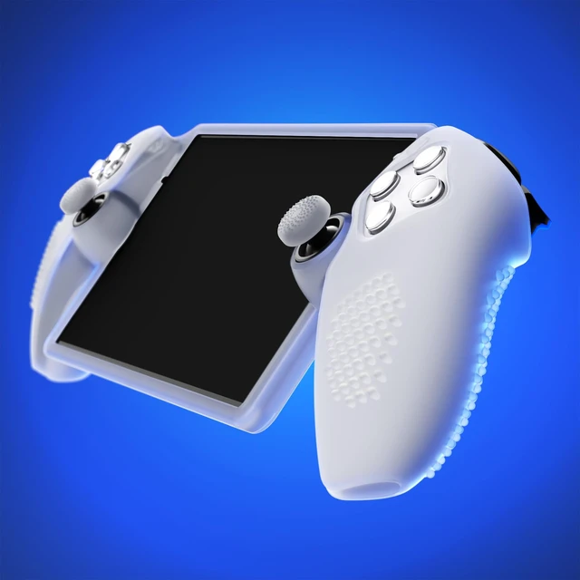 Alt view image 6 of 7 - PlayVital Design for PS Portal Silicone Protective Case with Thumb Grips Enhanced Grip Comfort | Anti-Slip 3D Studded Design | Full Protection | Perfect Fit - Clear White