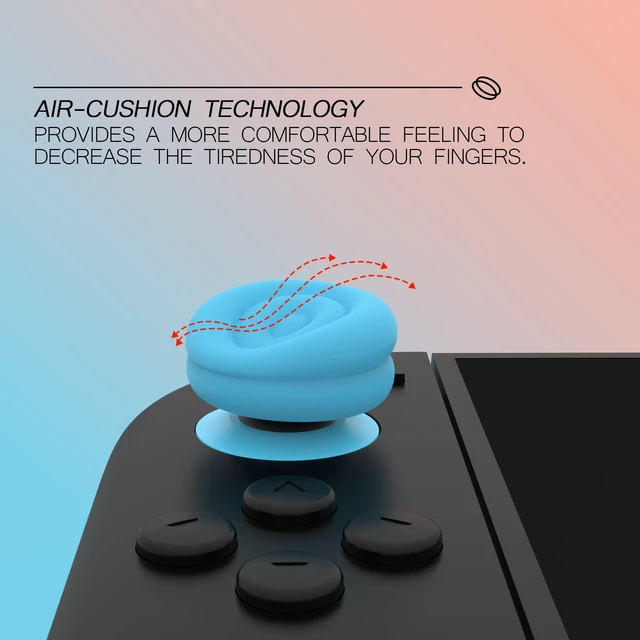 Alt view image 2 of 7 - PlayVital for Switch 2 Thumbs Cushion Caps Thumb Grips (4-Pack) | Silicone Joystick Grip Cover for Nintendo Switch 2 Joycon, Anti-Fatigue Design | Blue & Orange