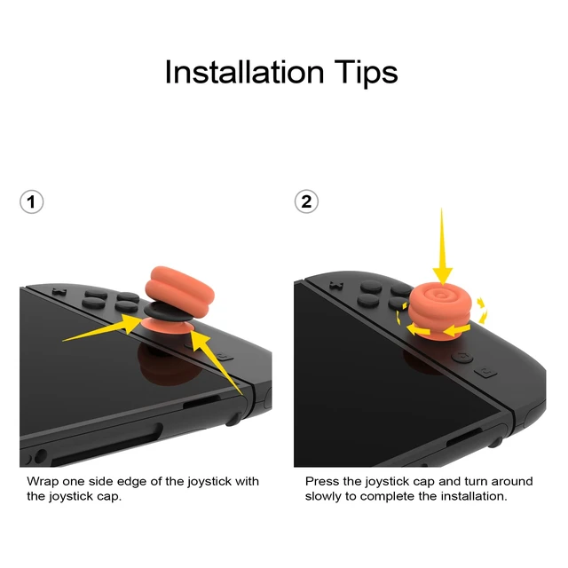 Alt view image 4 of 7 - PlayVital for Switch 2 Thumbs Cushion Caps Thumb Grips (4-Pack) | Silicone Joystick Grip Cover for Nintendo Switch 2 Joycon, Anti-Fatigue Design | Blue & Orange