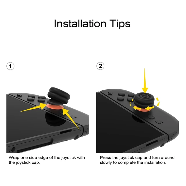 Alt view image 4 of 7 - PlayVital for Switch 2 Thumbs Cushion Caps Thumb Grips (4-Pack) | Silicone Joystick Grip Cover for Nintendo Switch 2 Joycon, Anti-Fatigue Design | Black