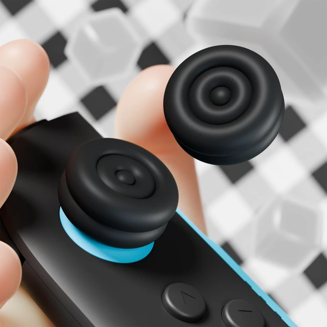 Alt view image 5 of 7 - PlayVital for Switch 2 Thumbs Cushion Caps Thumb Grips (4-Pack) | Silicone Joystick Grip Cover for Nintendo Switch 2 Joycon, Anti-Fatigue Design | Black