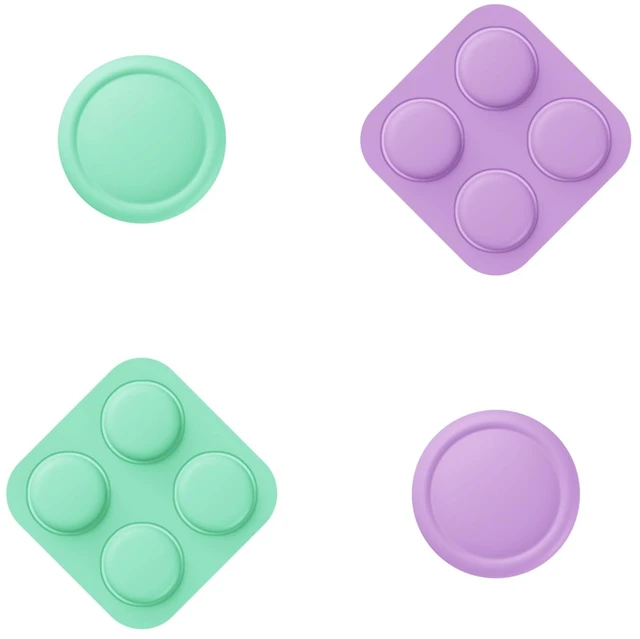 Main image of PlayVital Button Caps + Thumb Grip Set for Nintendo Switch 2, 2 Silicone Colorful ABXY Directional Button Covers & 2 Joystick Caps- Soft Violet & Mint Green