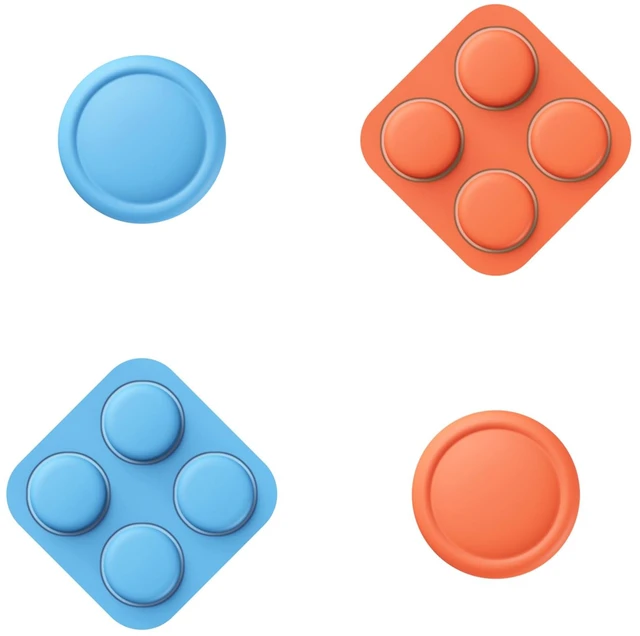 Main image of PlayVital Button Caps + Thumb Grip Set for Nintendo Switch 2, 2 Silicone Colorful ABXY Directional Button Covers & 2 Joystick Caps for Joycon - Blue & Orange