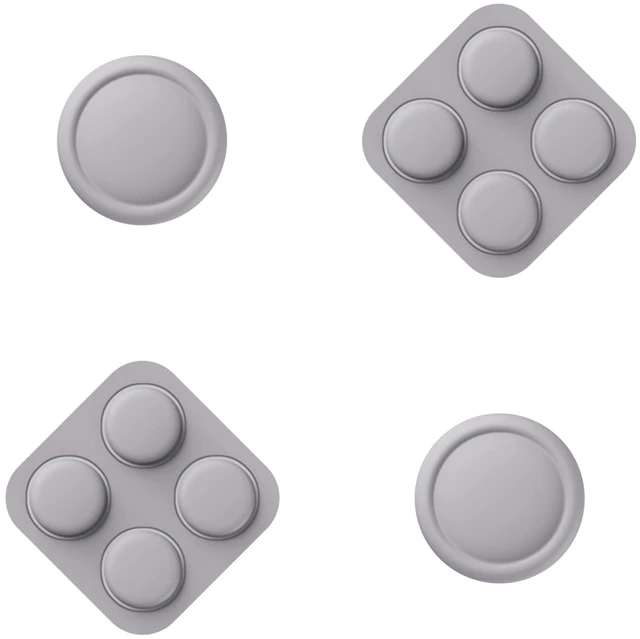 Main image of PlayVital Button Caps + Thumb Grip Set for Nintendo Switch 2, 2 Silicone Colorful ABXY Directional Button Covers & 2 Joystick Caps for Joycon - New Hope Gray