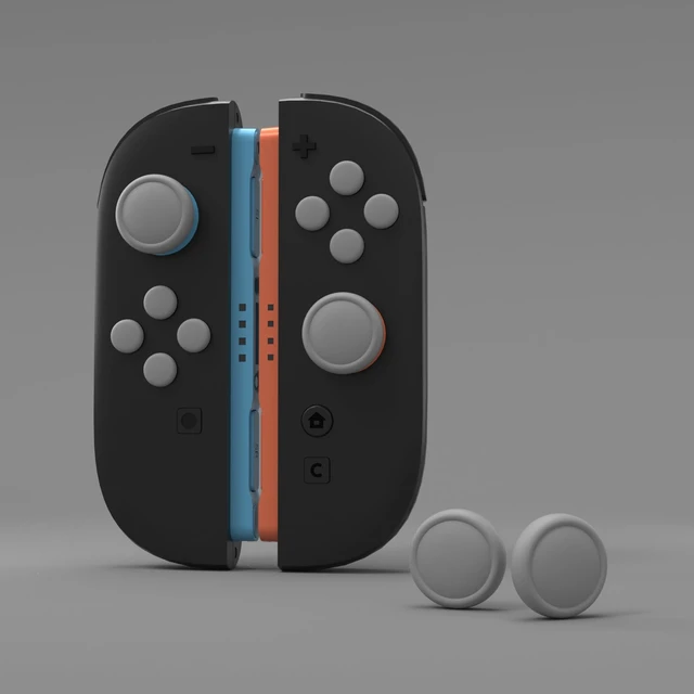 Alt view image 2 of 7 - PlayVital Button Caps + Thumb Grip Set for Nintendo Switch 2, 2 Silicone Colorful ABXY Directional Button Covers & 2 Joystick Caps for Joycon - New Hope Gray