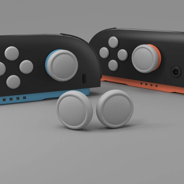 Alt view image 5 of 7 - PlayVital Button Caps + Thumb Grip Set for Nintendo Switch 2, 2 Silicone Colorful ABXY Directional Button Covers & 2 Joystick Caps for Joycon - New Hope Gray