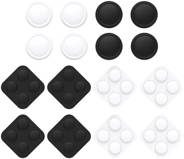 Main image of PlayVital Button Caps + Thumb Grip Set for Nintendo Switch 2, 8 Silicone Colorful ABXY Directional Button Covers & 4 Joystick Caps for Joycon - Black & White