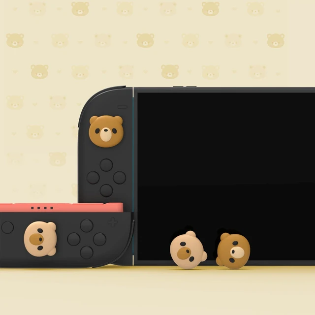Alt view image 3 of 7 - PlayVital Thumb Grips for Nintendo Switch 2 | Kawaii Silicone Joystick Caps (4-Pack) - Cute Accessories Animal Design Thumbstick Covers for Joycon 2 - Cozy Bear