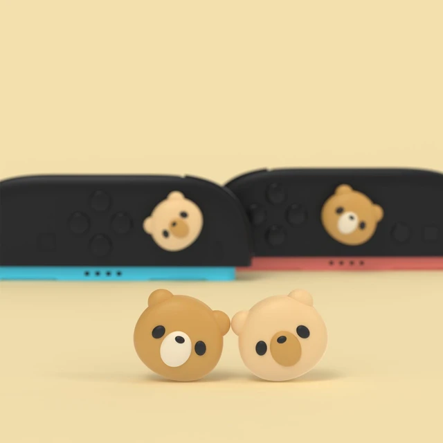 Alt view image 4 of 7 - PlayVital Thumb Grips for Nintendo Switch 2 | Kawaii Silicone Joystick Caps (4-Pack) - Cute Accessories Animal Design Thumbstick Covers for Joycon 2 - Cozy Bear