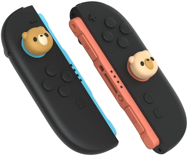 Alt view image 7 of 7 - PlayVital Thumb Grips for Nintendo Switch 2 | Kawaii Silicone Joystick Caps (4-Pack) - Cute Accessories Animal Design Thumbstick Covers for Joycon 2 - Cozy Bear