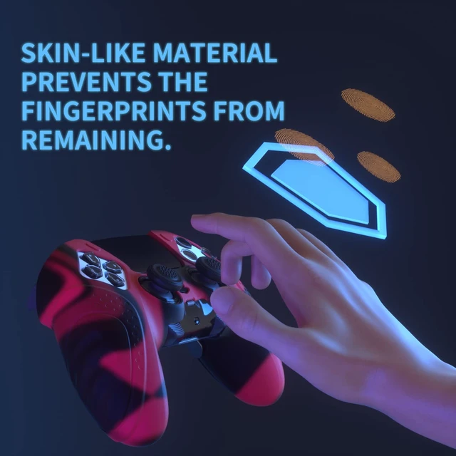 Alt view image 4 of 7 - PlayVital Guardian Edition Anti-Slip Ergonomic Silicone Cover Case for ps5 Edge Controller, Soft Rubber Protector Skin for ps5 Edge Wireless Controller with Thumb Grip Caps - Black