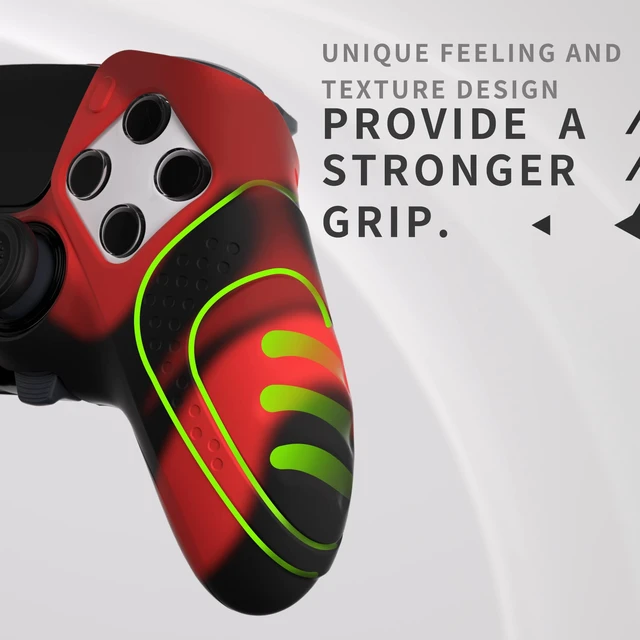 Alt view image 5 of 7 - PlayVital Guardian Edition Anti-Slip Ergonomic Silicone Cover Case for ps5 Edge Controller, Soft Rubber Protector Skin for ps5 Edge Wireless Controller with Thumb Grip Caps - Black