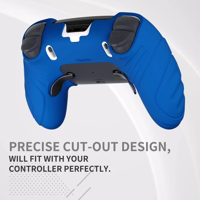 Alt view image 6 of 7 - PlayVital Guardian Edition Anti-Slip Ergonomic Silicone Cover Case for ps5 Edge Controller, Soft Rubber Protector Skin for ps5 Edge Wireless Controller with Thumb Grip Caps - Black