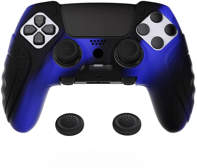 Main image of PlayVital Guardian Edition Anti-Slip Ergonomic Silicone Cover Case for ps5 Edge Controller, Soft Rubber Protector Skin for ps5 Edge Wireless Controller with Thumb Grip Caps - Black
