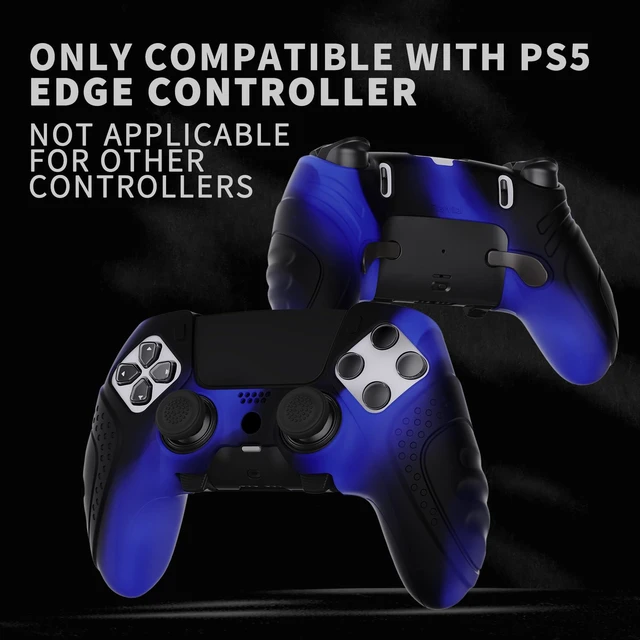 Alt view image 2 of 7 - PlayVital Guardian Edition Anti-Slip Ergonomic Silicone Cover Case for ps5 Edge Controller, Soft Rubber Protector Skin for ps5 Edge Wireless Controller with Thumb Grip Caps - Black