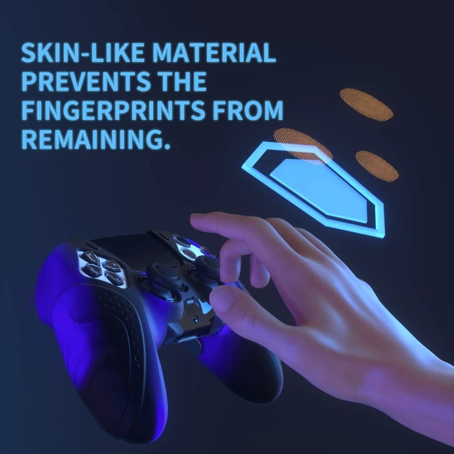 Alt view image 4 of 7 - PlayVital Guardian Edition Anti-Slip Ergonomic Silicone Cover Case for ps5 Edge Controller, Soft Rubber Protector Skin for ps5 Edge Wireless Controller with Thumb Grip Caps - Black