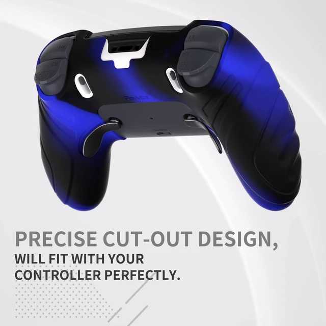 Alt view image 6 of 7 - PlayVital Guardian Edition Anti-Slip Ergonomic Silicone Cover Case for ps5 Edge Controller, Soft Rubber Protector Skin for ps5 Edge Wireless Controller with Thumb Grip Caps - Black