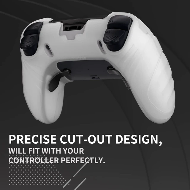 Alt view image 6 of 7 - PlayVital Guardian Edition Glow in Dark Anti-Slip Ergonomic Silicone Cover Case for ps5 Edge Controller, Soft Rubber Protector Skin for ps5 Edge Wireless Controller with Thumb Grip Caps - Green
