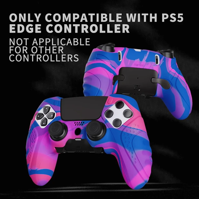 Alt view image 2 of 7 - PlayVital Guardian Edition Anti-Slip Ergonomic Silicone Cover Case for ps5 Edge Controller, Soft Rubber Protector Skin for ps5 Edge Wireless Controller with Thumb Grip Caps - Black