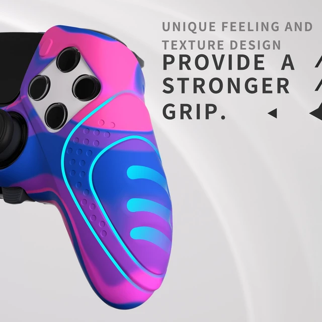 Alt view image 5 of 7 - PlayVital Guardian Edition Anti-Slip Ergonomic Silicone Cover Case for ps5 Edge Controller, Soft Rubber Protector Skin for ps5 Edge Wireless Controller with Thumb Grip Caps - Black