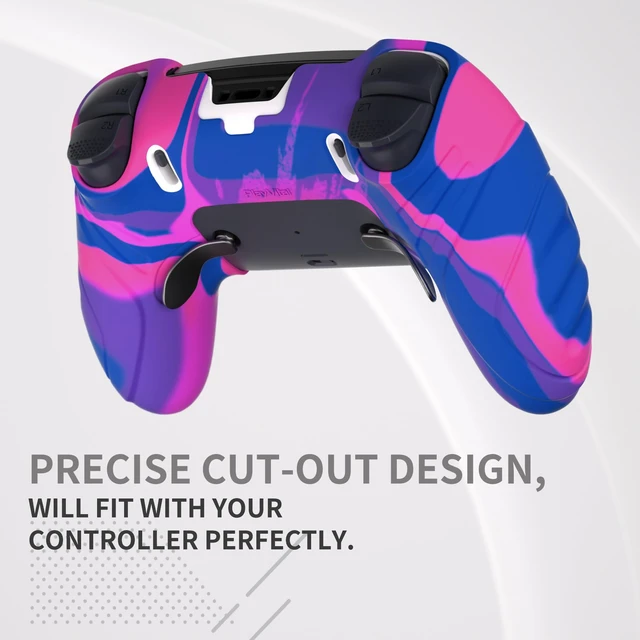 Alt view image 6 of 7 - PlayVital Guardian Edition Anti-Slip Ergonomic Silicone Cover Case for ps5 Edge Controller, Soft Rubber Protector Skin for ps5 Edge Wireless Controller with Thumb Grip Caps - Black