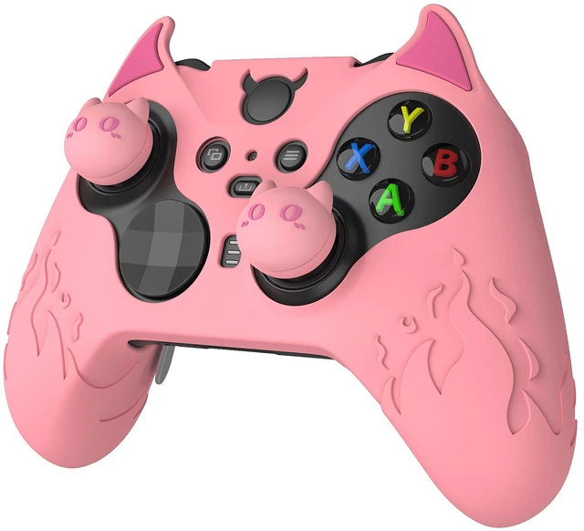 Main image of PlayVital Cute Demon Silicone Case Cover for Xbox Elite Wireless Controller Series 2, Kawaii Anti-Slip Shockproof Controller Skin Grip for Xbox Elite Series 2 Core with Thumb Grip Caps - Pink