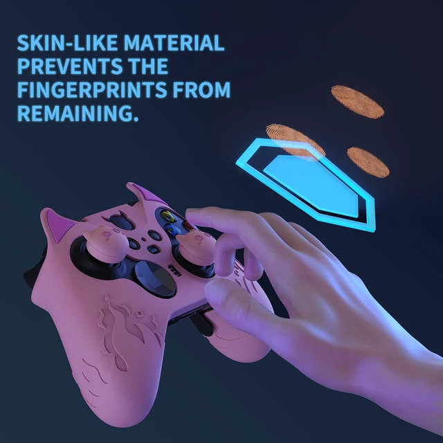 Alt view image 3 of 7 - PlayVital Cute Demon Silicone Case Cover for Xbox Elite Wireless Controller Series 2, Kawaii Anti-Slip Shockproof Controller Skin Grip for Xbox Elite Series 2 Core with Thumb Grip Caps - Pink