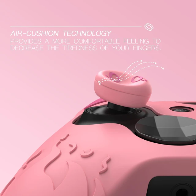 Alt view image 4 of 7 - PlayVital Cute Demon Silicone Case Cover for Xbox Elite Wireless Controller Series 2, Kawaii Anti-Slip Shockproof Controller Skin Grip for Xbox Elite Series 2 Core with Thumb Grip Caps - Pink
