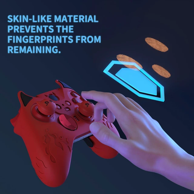 Alt view image 3 of 7 - PlayVital Cute Demon Silicone Case Cover for Xbox Elite Wireless Controller Series 2, Kawaii Anti-Slip Shockproof Controller Skin Grip for Xbox Elite Series 2 Core with Thumb Grip Caps - Red