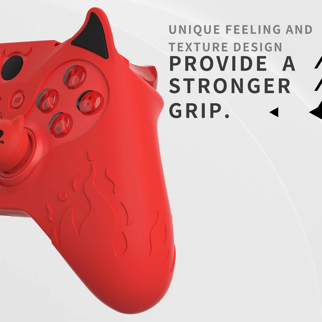 Alt view image 5 of 7 - PlayVital Cute Demon Silicone Case Cover for Xbox Elite Wireless Controller Series 2, Kawaii Anti-Slip Shockproof Controller Skin Grip for Xbox Elite Series 2 Core with Thumb Grip Caps - Red