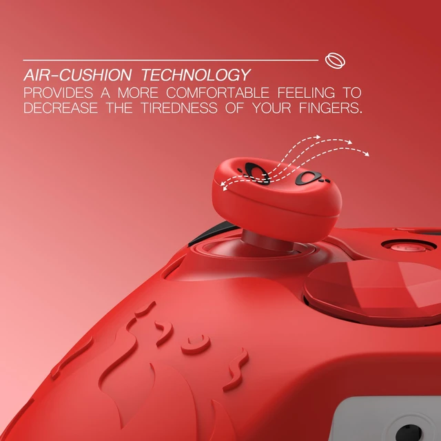 Alt view image 4 of 7 - PlayVital Cute Demon Silicone Case Cover for Xbox Elite Wireless Controller Series 2, Kawaii Anti-Slip Shockproof Controller Skin Grip for Xbox Elite Series 2 Core with Thumb Grip Caps - Red