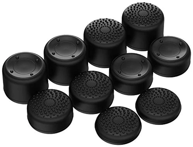 Main image of PlayVital 10-Pack Pro Thumb Grips for Xbox Series X/S, One/Elite | Ergonomic FPS Joystick Caps, 3 Height Convex & Concave | for ps5, Edge, Switch 2 Pro Controller | Raised Dots & Studded Design, Black