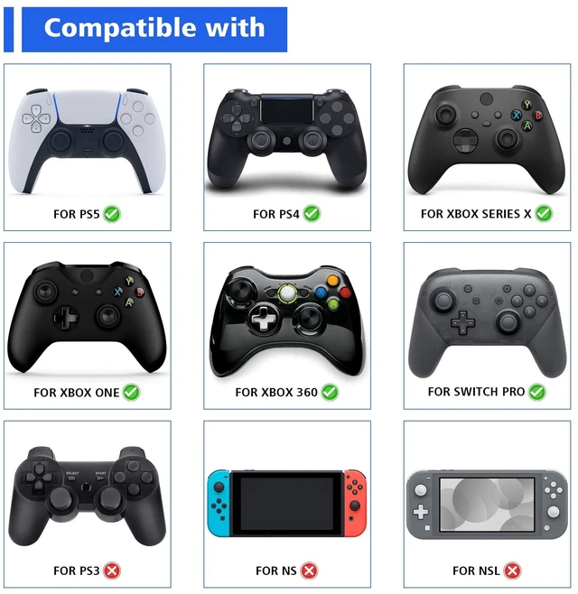 Alt view image 2 of 7 - PlayVital 10-Pack Pro Thumb Grips for Xbox Series X/S, One/Elite | Ergonomic FPS Joystick Caps, 3 Height Convex & Concave | for ps5, Edge, Switch 2 Pro Controller | Raised Dots & Studded Design, Black