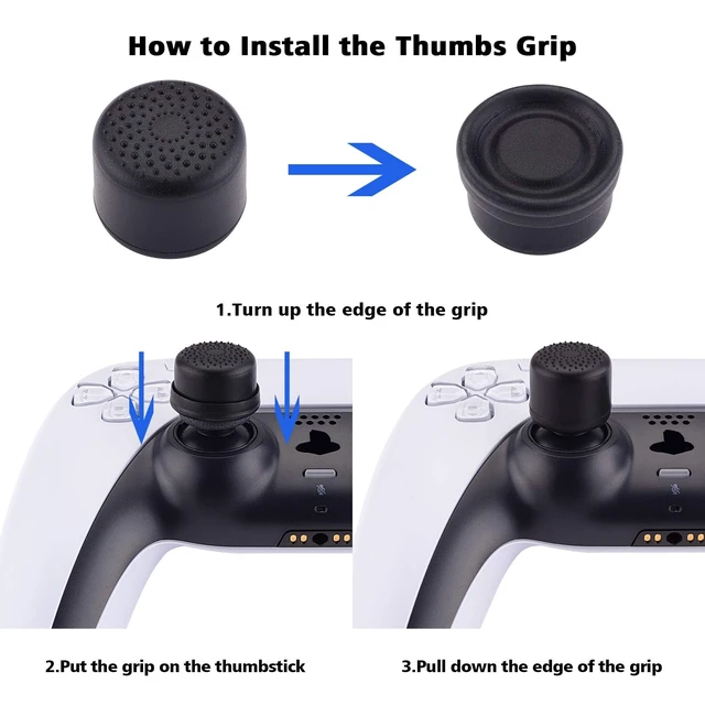 Alt view image 6 of 7 - PlayVital 10-Pack Pro Thumb Grips for ps5, Edge | Ergonomic FPS Joystick Caps, 3 Height Convex & Concave | for Xbox Series X/S, Switch 2 Pro Controller | Diamond Grain & Crack Bomb Design, Passion Red