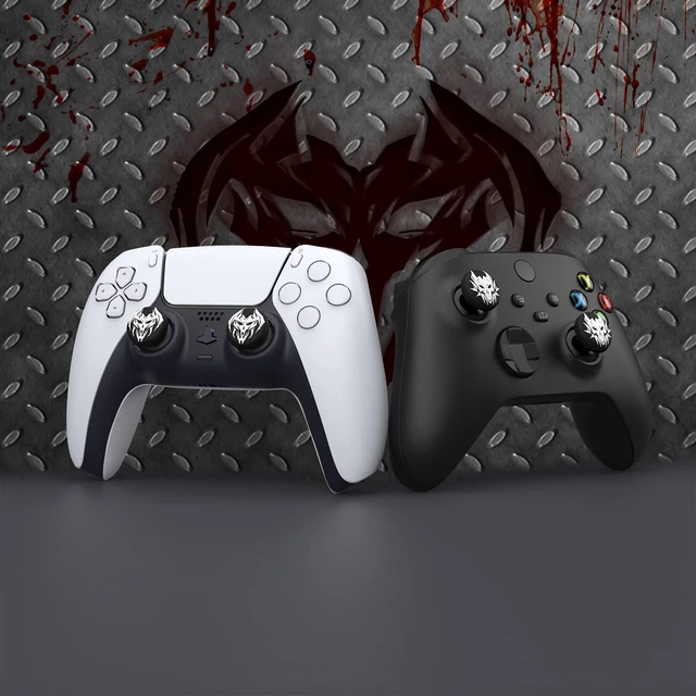 Alt view image 3 of 7 - PlayVital Halloween Thumb Grip Caps for Nintendo Switch 2 Pro, Switch Pro Controller, Joystick Caps Cover for ps5, Edge, ps4, Xbox Series X/S, Xbox One, Elite Series 2 Controller - Lich Demons