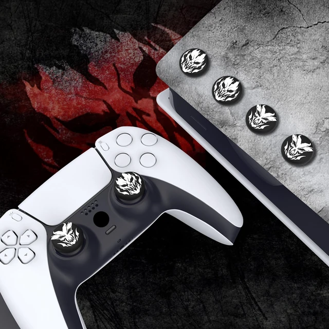 Alt view image 3 of 7 - PlayVital Halloween Thumb Grip Caps for Nintendo Switch 2 Pro, Switch Pro Controller, Joystick Caps Cover for ps5, Edge, ps4, Xbox Series X/S, Xbox One, Elite Series 2 Controller - Fire Demons