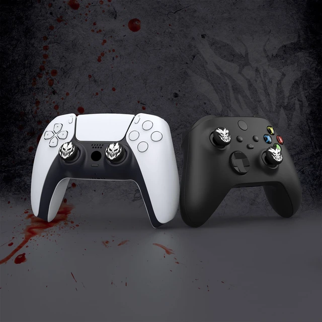 Alt view image 4 of 7 - PlayVital Halloween Thumb Grip Caps for Nintendo Switch 2 Pro, Switch Pro Controller, Joystick Caps Cover for ps5, Edge, ps4, Xbox Series X/S, Xbox One, Elite Series 2 Controller - Fire Demons