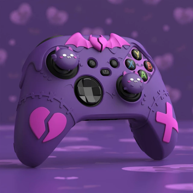 Alt view image 7 of 7 - PlayVital Gothic Imp Series Cute Silicone Skin for Xbox Series X & S Controller, Anti-Slip Grip Silicone Cover, Protective Case for Xbox Core Controller with Thumb Grips, Purple